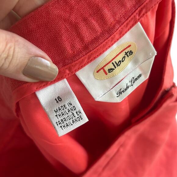 Vintage Talbots Women's Irish Linen Pants Size 16 w/ 26.5" Inseam - Picture 2 of 5